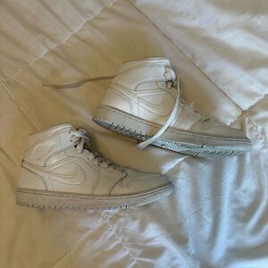 White Snakeskin Nike Air Jordan Sneakers